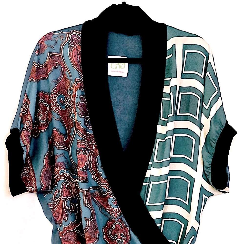 PROTEAN VINTAGE HANDMADE TOP MADE FROM VINTAGE SCARVES FROM LF MINT CONDITION